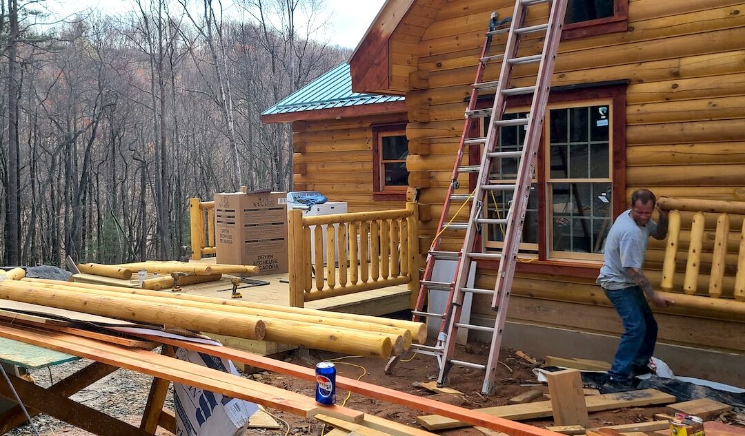 Blue Ridge Log Homes Model under Construction