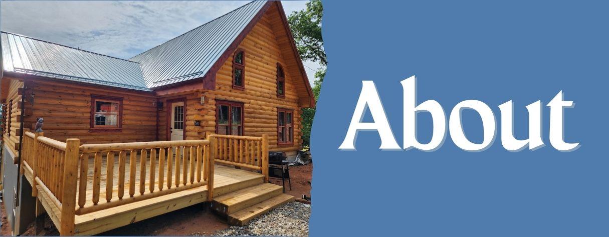 Header for About page Photo of Pagano log home